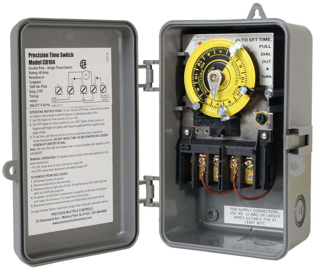 24HR DPST Timeswitch Rated 240V / 40A