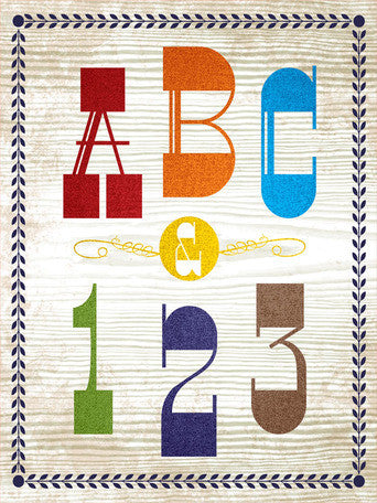 ABC and 123 Framed Art Print